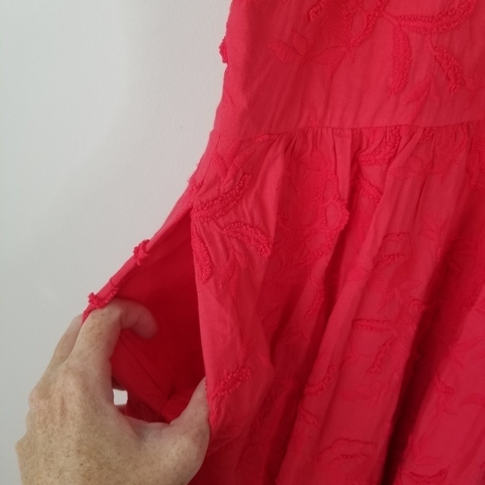 Ted Baker Lorene Halter Neck Fit & Flare Dress Red Size 3 Embroidered - Picture 9 of 16
